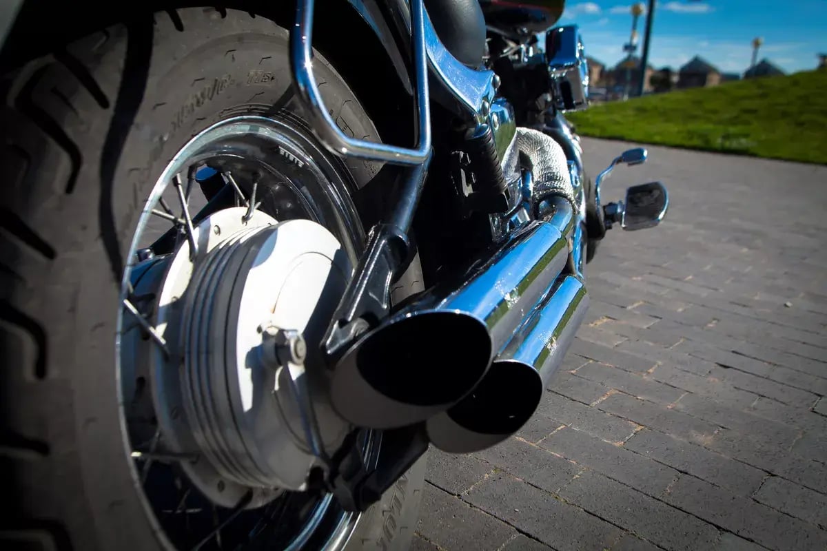 Harley Davidson motorcycle exhaust pipes
