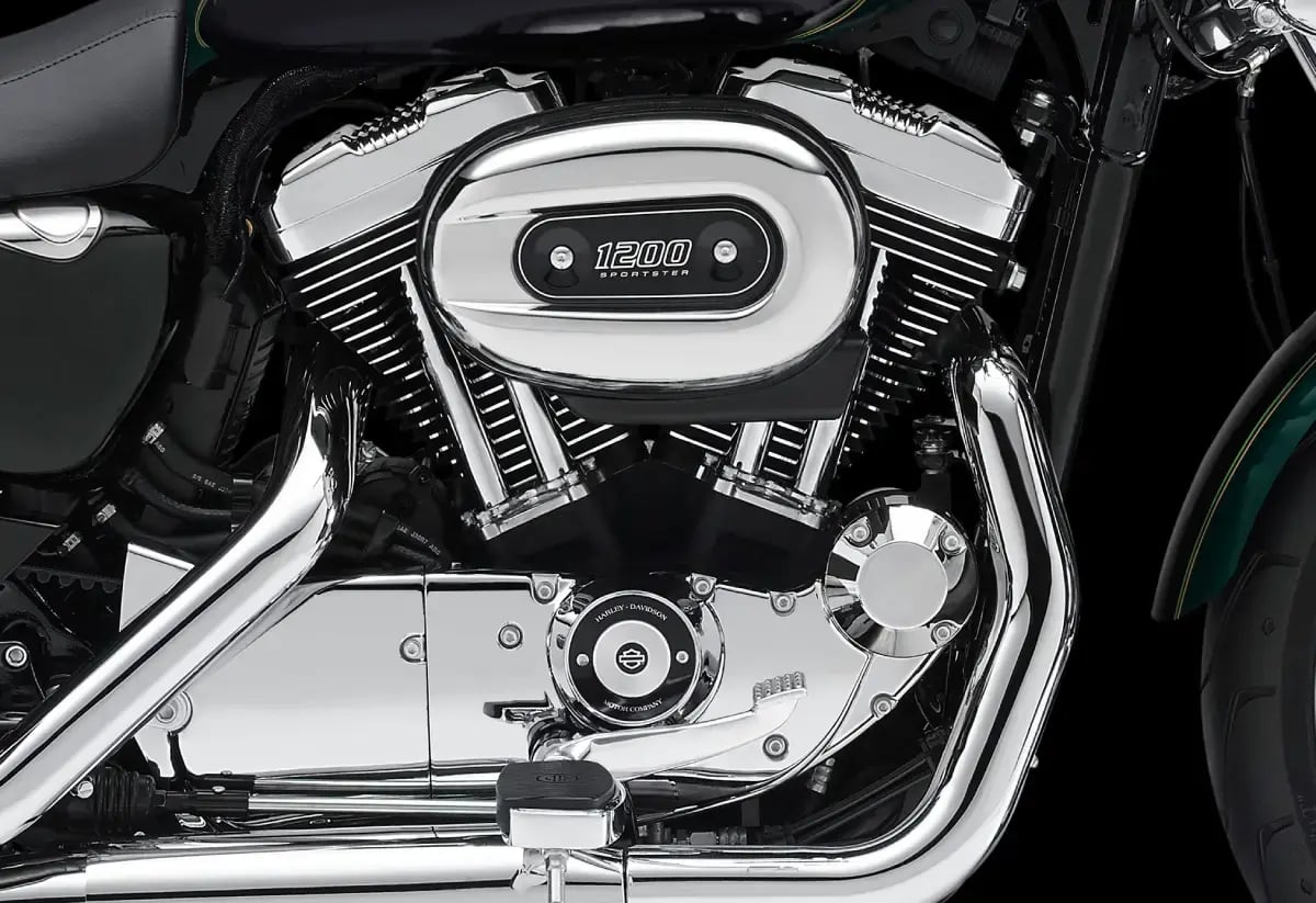 A motorcycle engine.